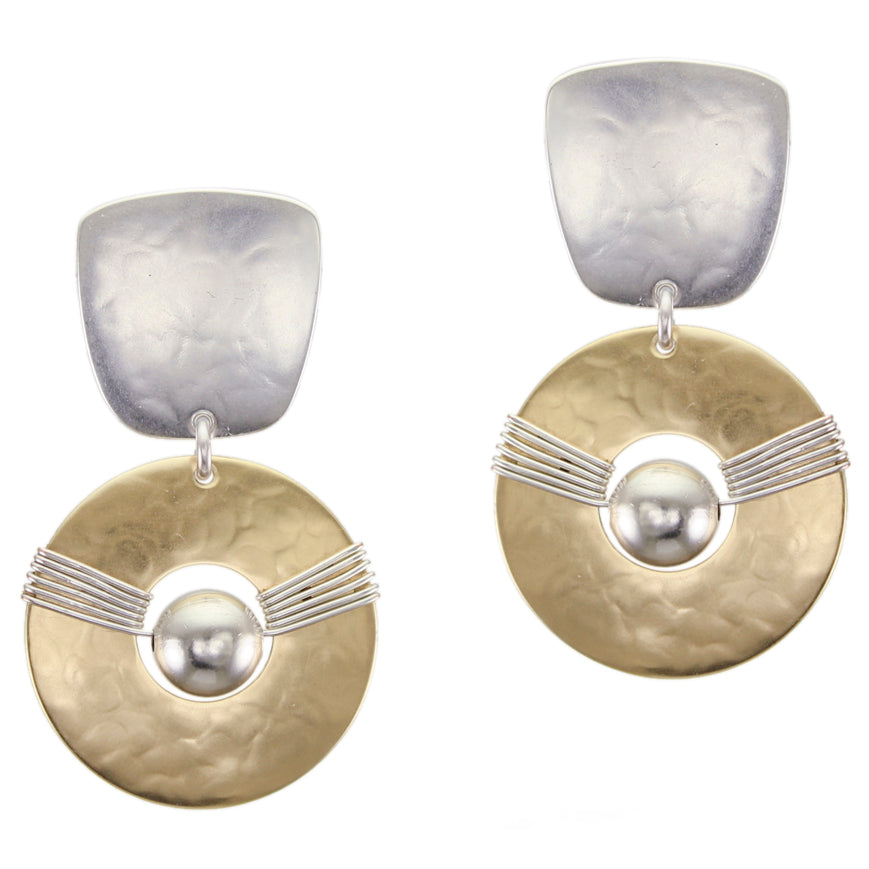 Disc, Bead & Wire Wrap Earrings - Post Style