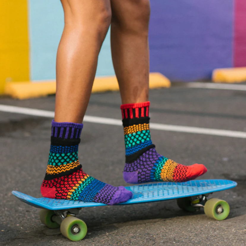 gemstone crew socks have a rainbow of colors