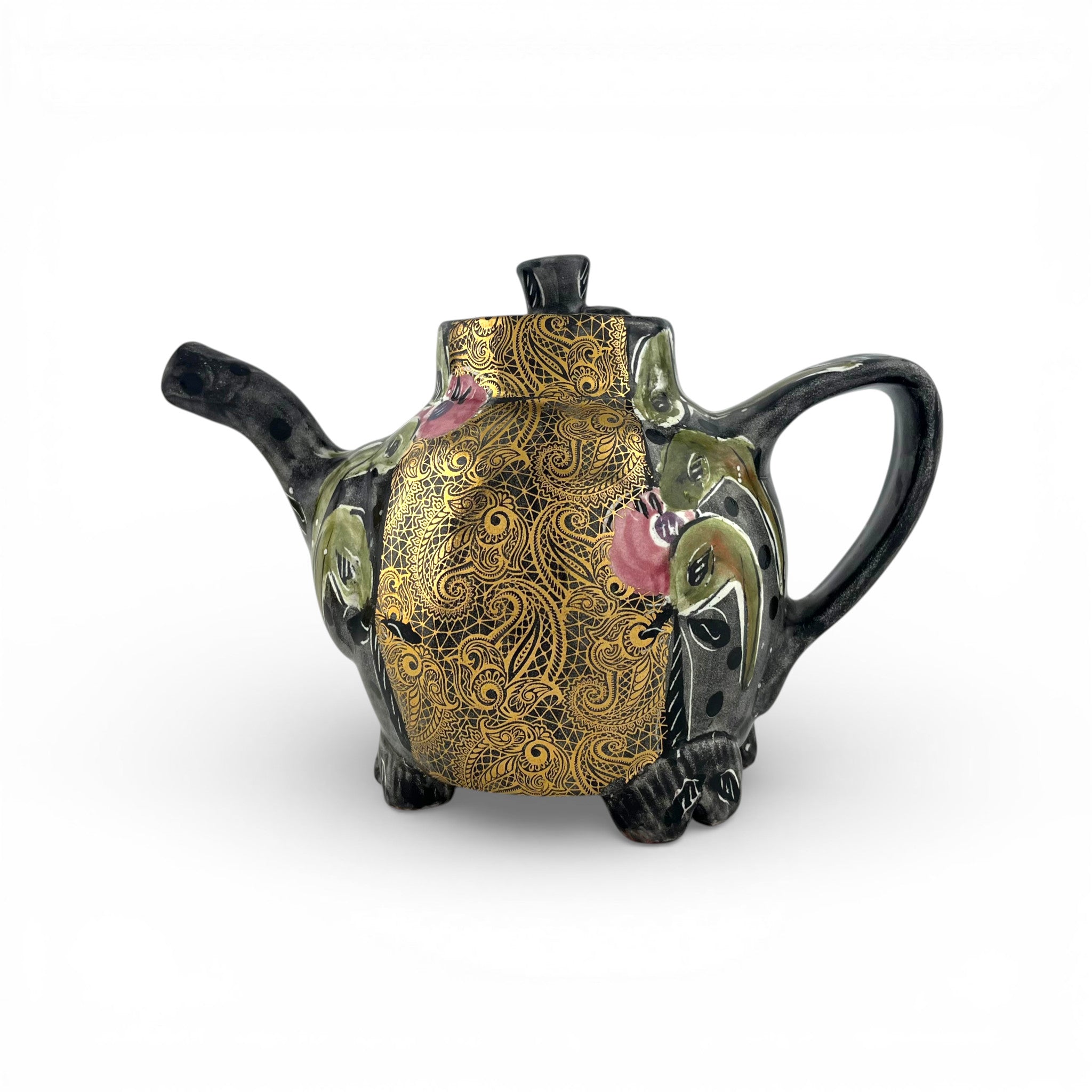 Posey Bacopoulos - Black Paisley Teapot