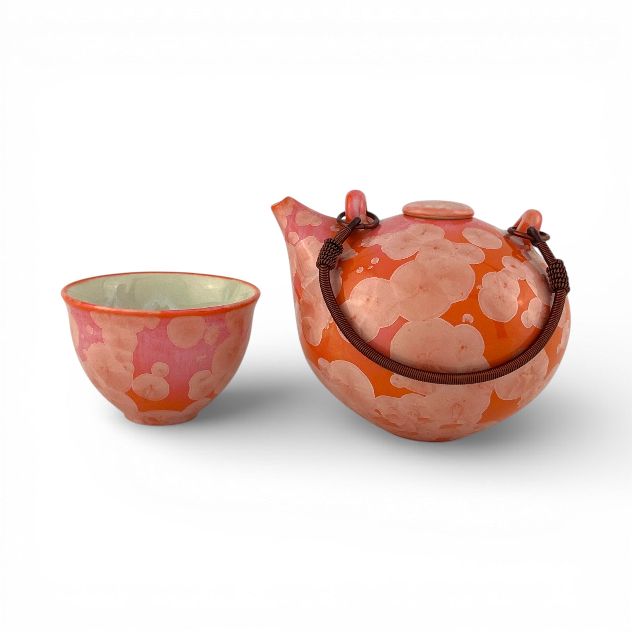 Marie Wright - Tangerine Teapot With Cup