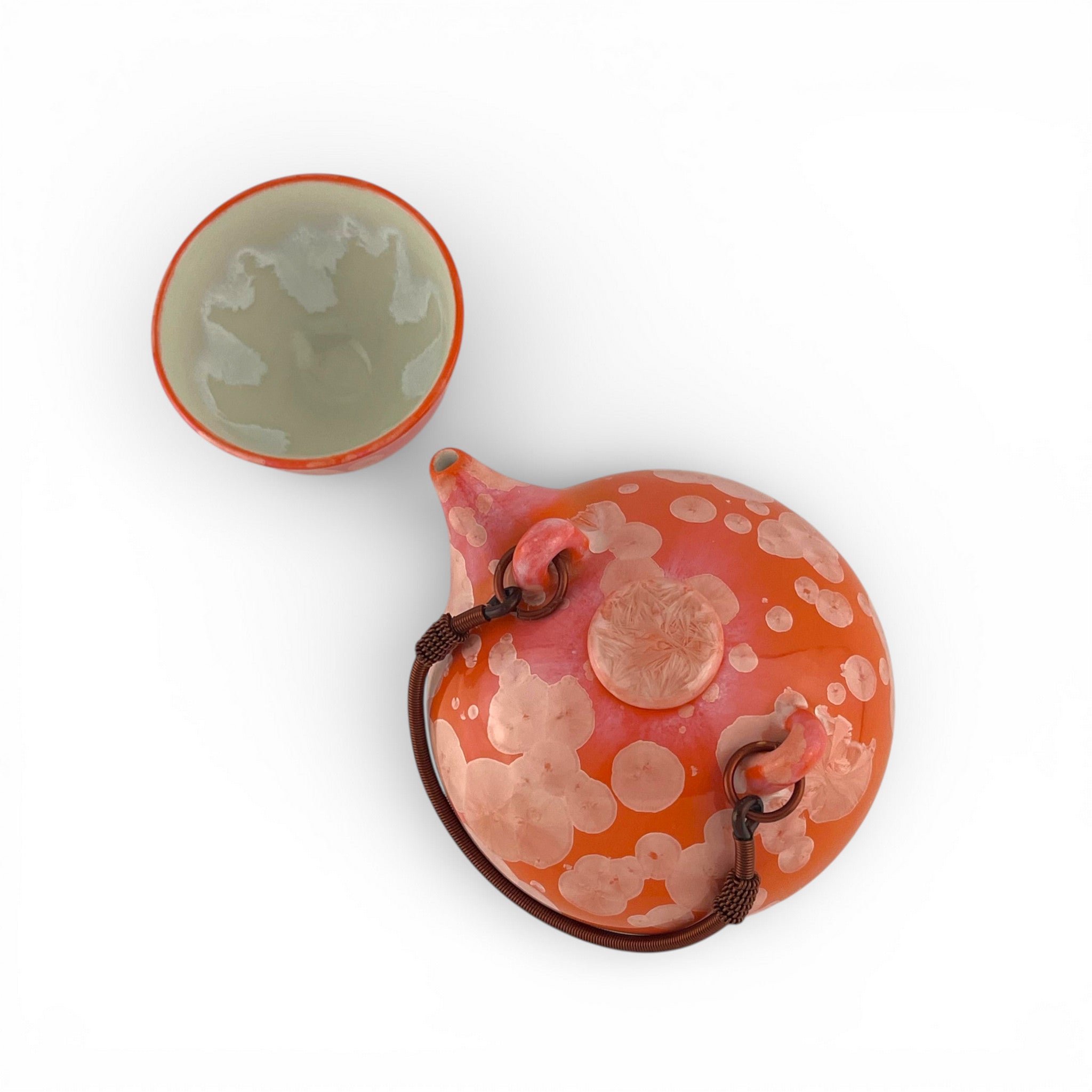 Marie Wright - Tangerine Teapot With Cup