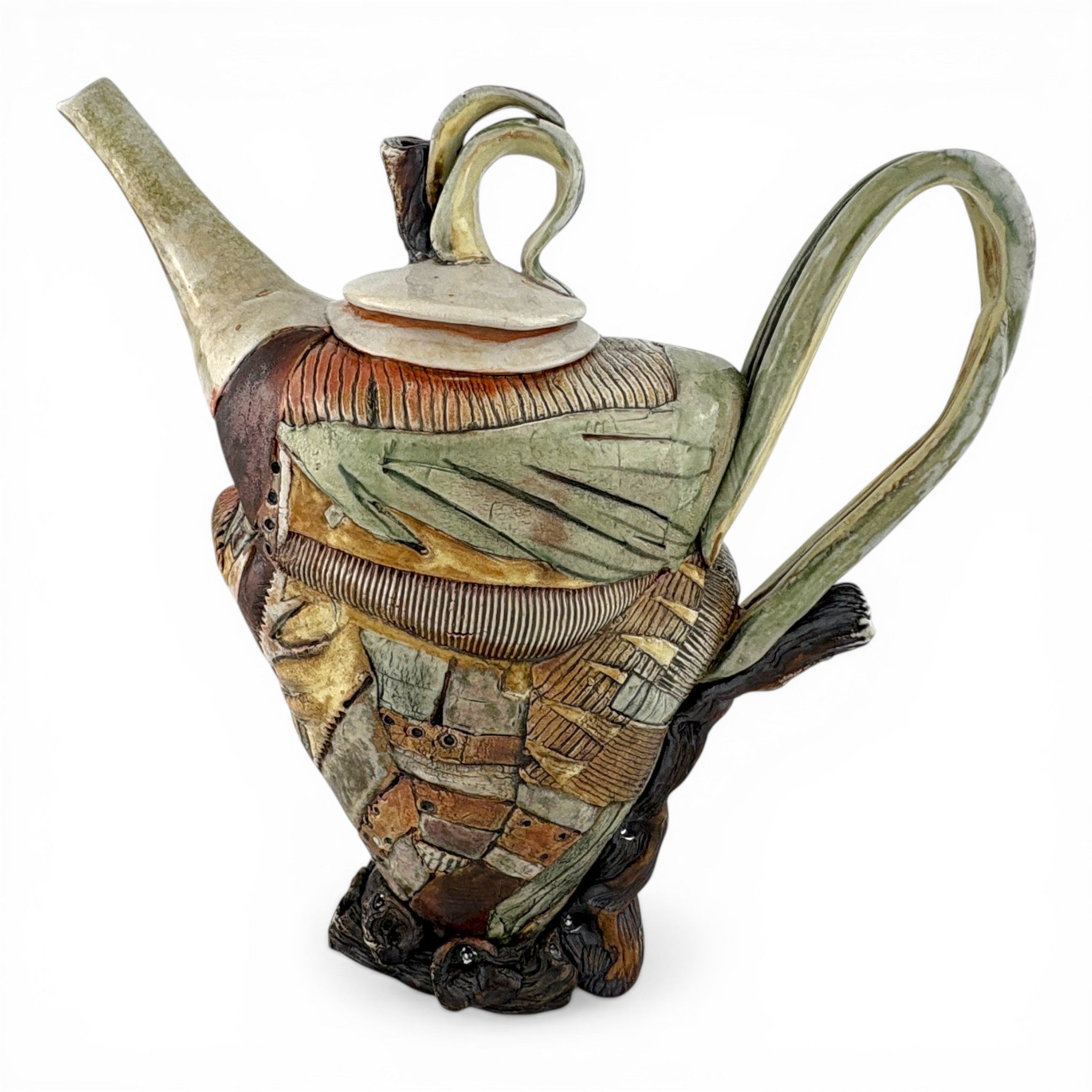 Gina Freuen- Petal Handled Stick Foot Teapot
