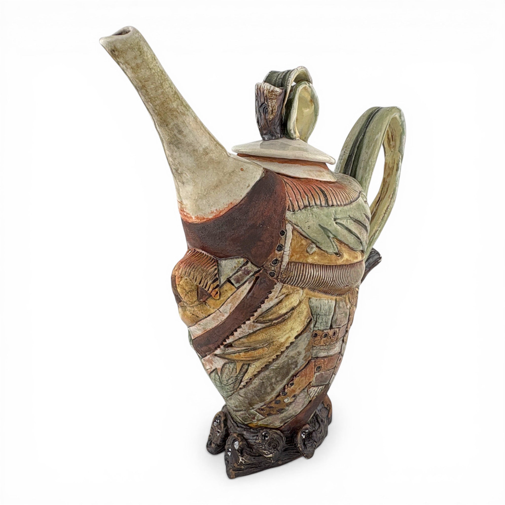 Gina Freuen- Petal Handled Stick Foot Teapot