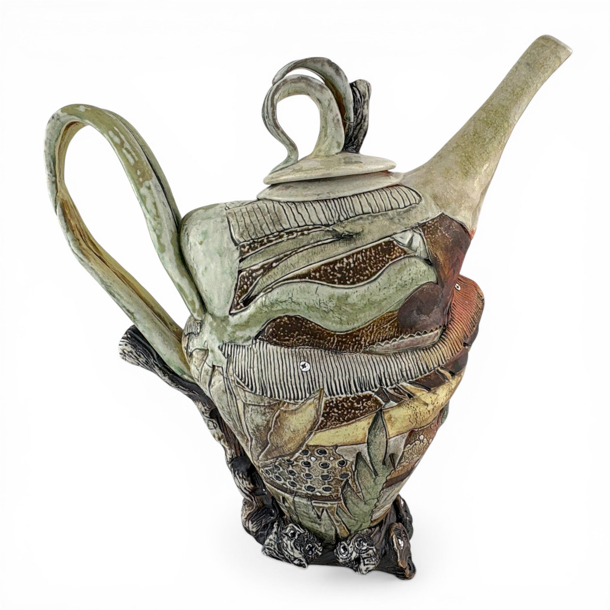 Gina Freuen- Petal Handled Stick Foot Teapot