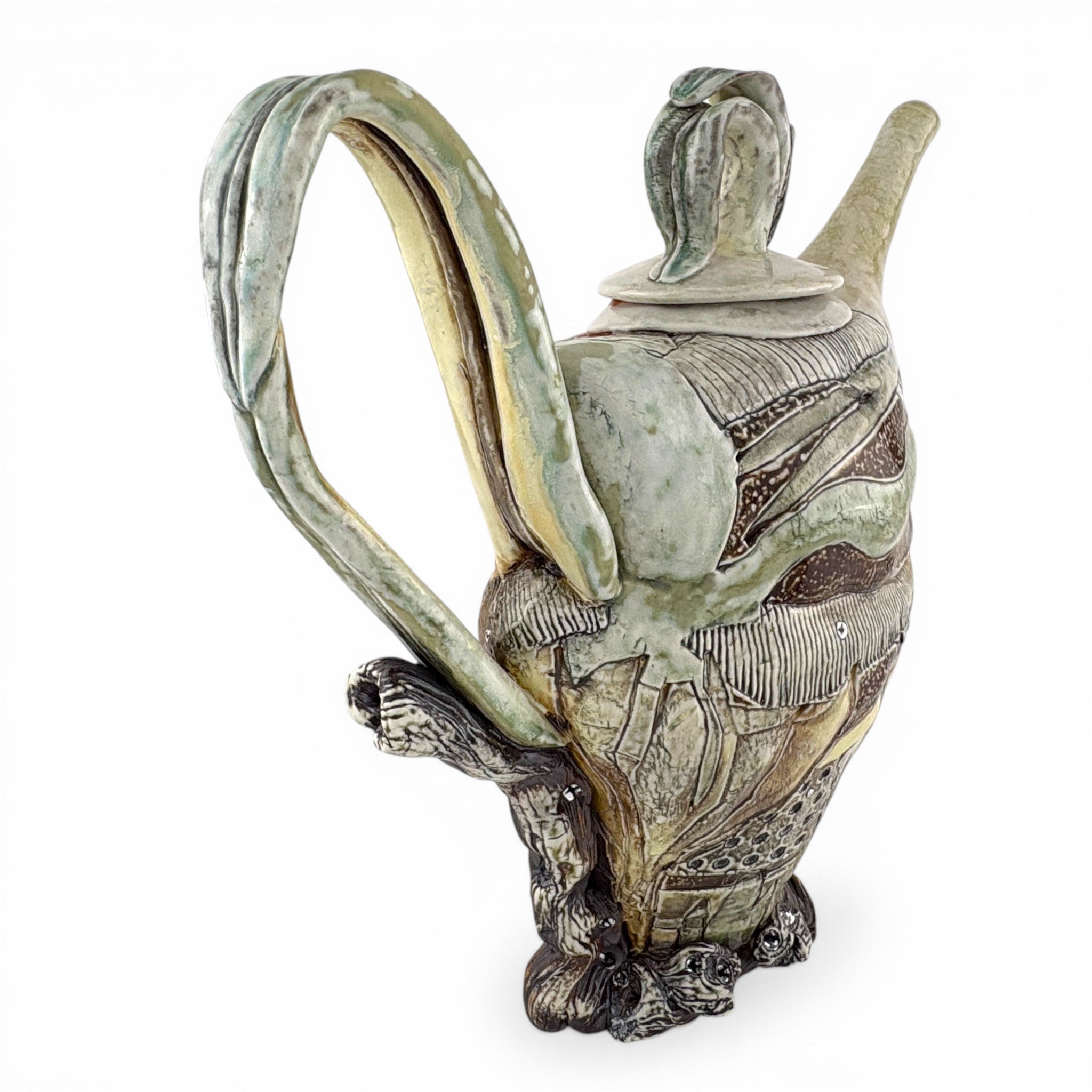 Gina Freuen- Petal Handled Stick Foot Teapot