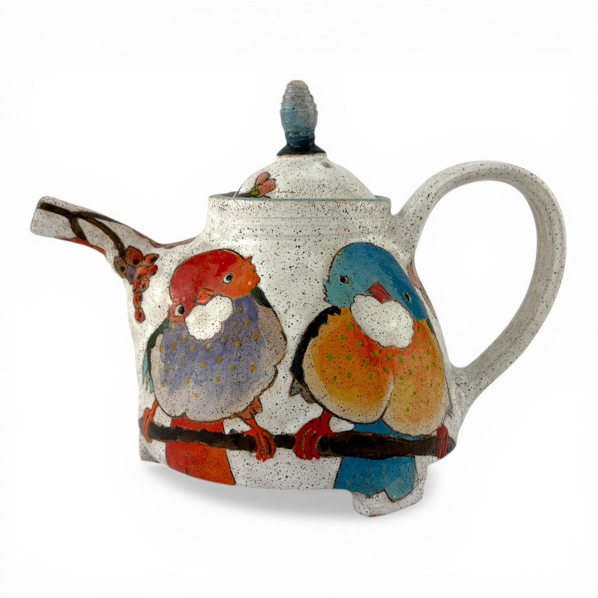 Dwo Wen Chen - Flowers, Birds, and Berries Teapot
