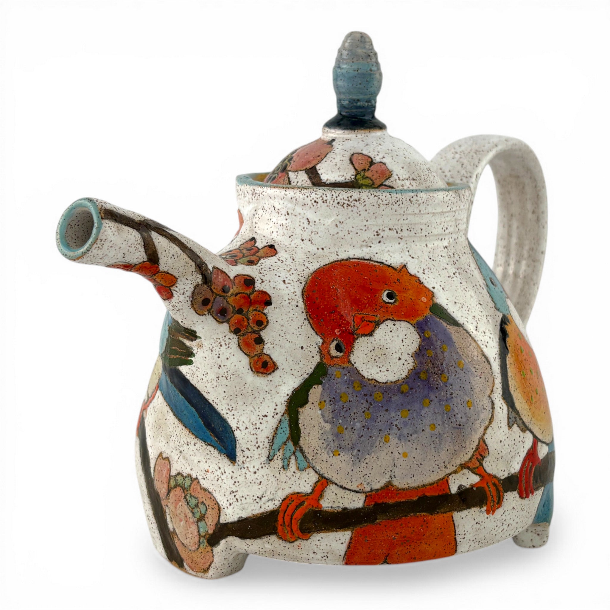 Dwo Wen Chen - Flowers, Birds, and Berries Teapot