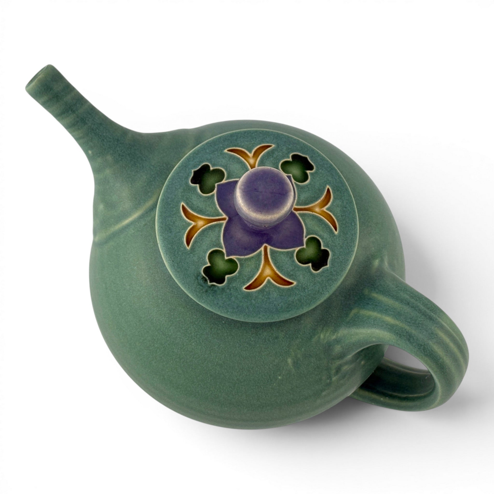 Sarah & Thomas Gelsanliter - Green Teapot with Wildflower Lid