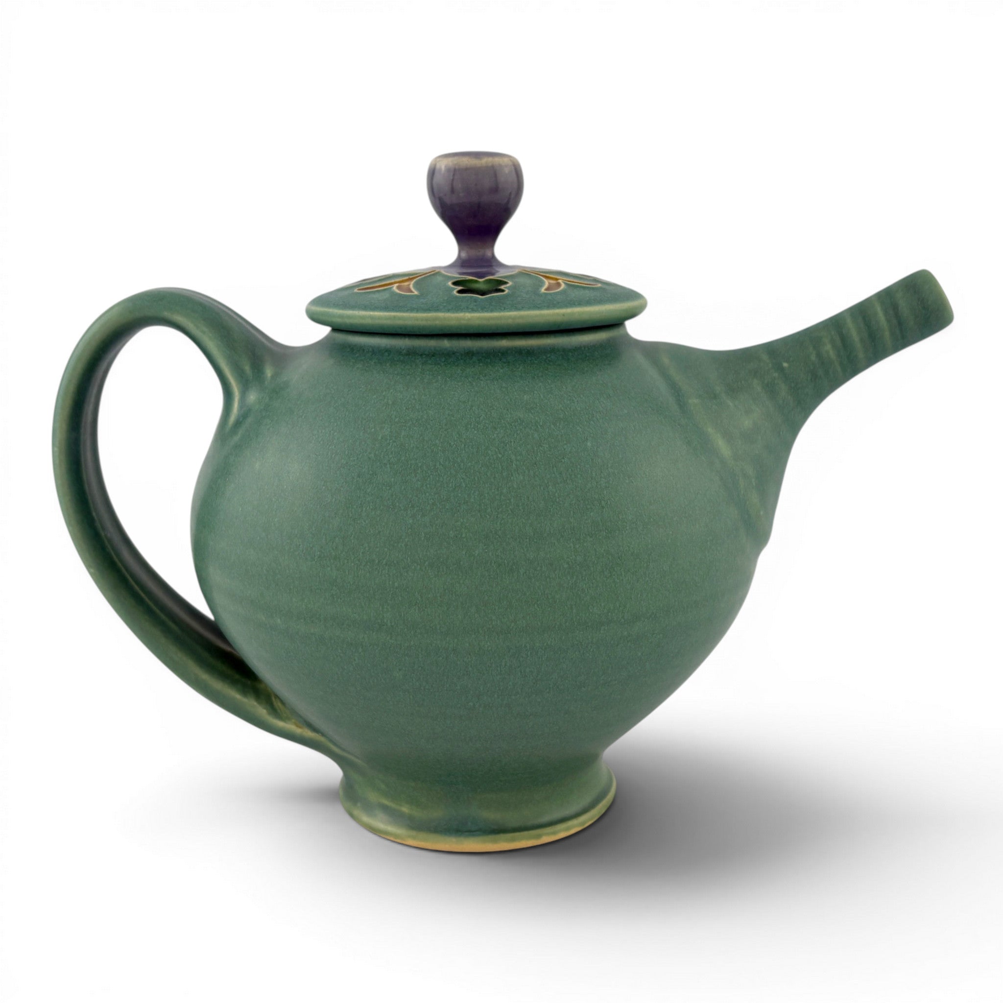 Sarah & Thomas Gelsanliter - Green Teapot with Wildflower Lid