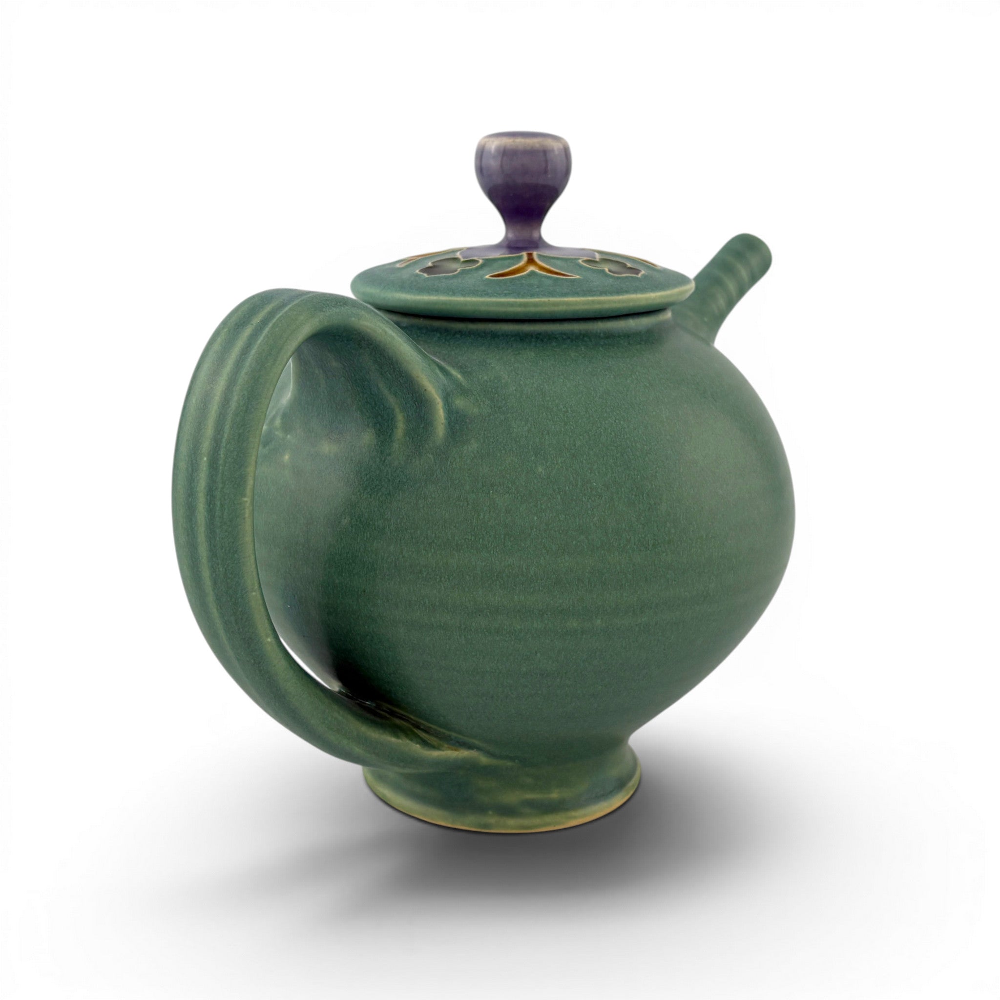 Sarah & Thomas Gelsanliter - Green Teapot with Wildflower Lid