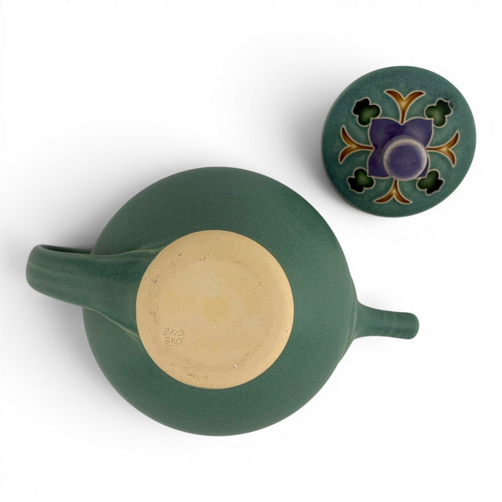 Sarah & Thomas Gelsanliter - Green Teapot with Wildflower Lid