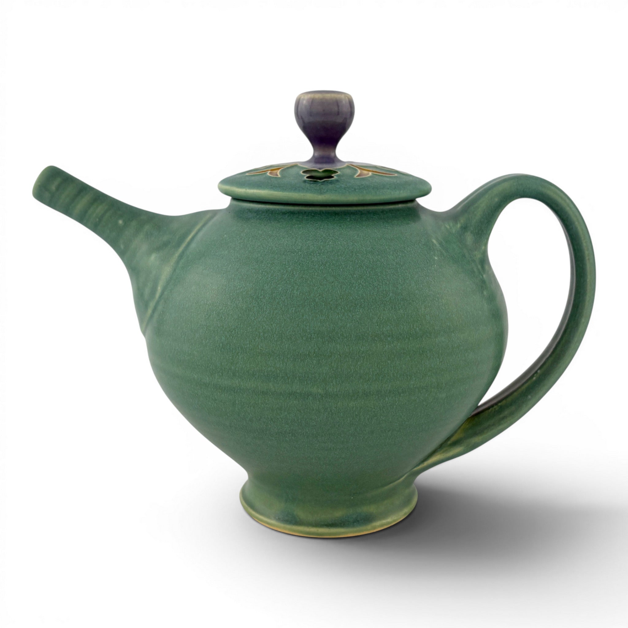 Sarah & Thomas Gelsanliter - Green Teapot with Wildflower Lid