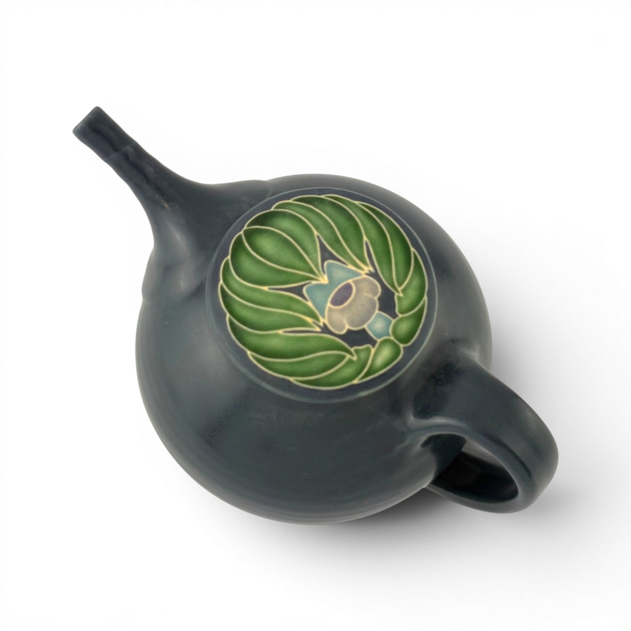 Sarah & Thomas Gelsanliter - Dark Blue Teapot with Peacock Flower Lid