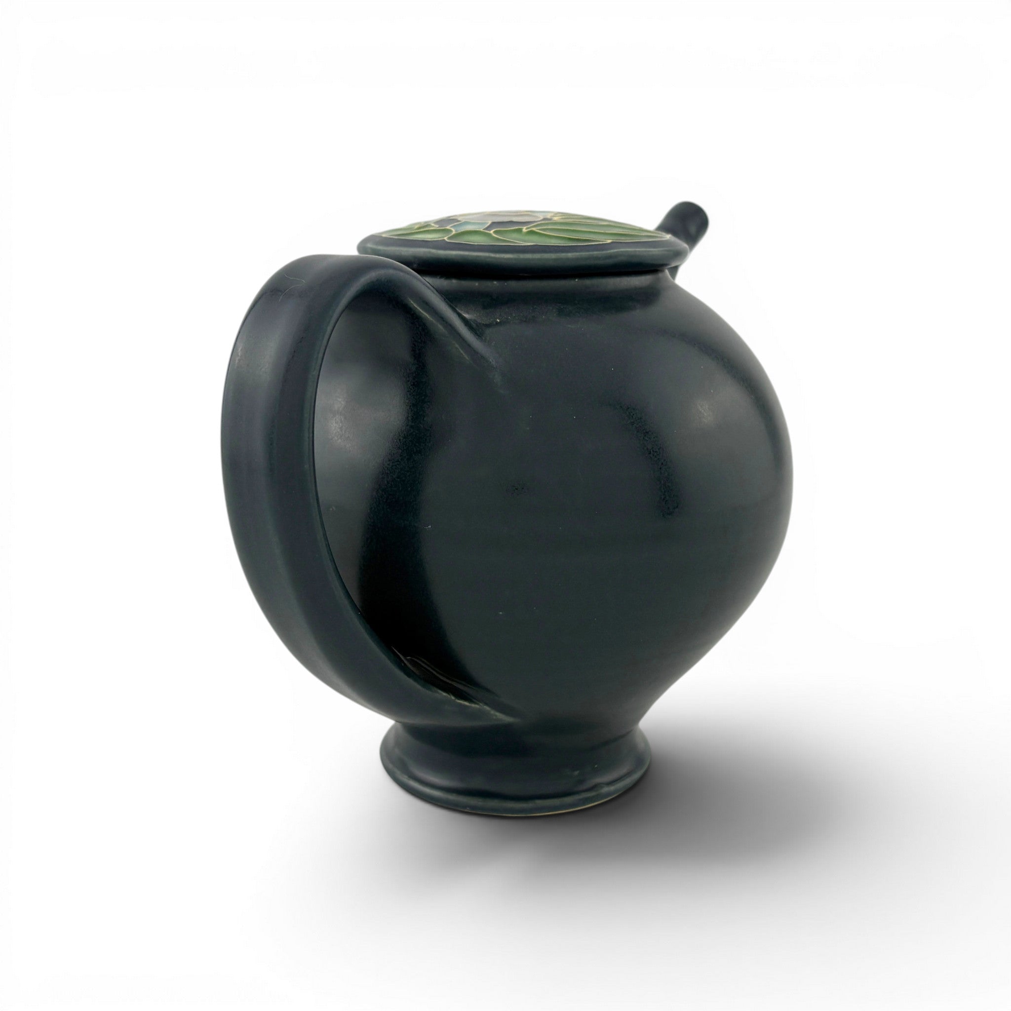 Sarah & Thomas Gelsanliter - Dark Blue Teapot with Peacock Flower Lid