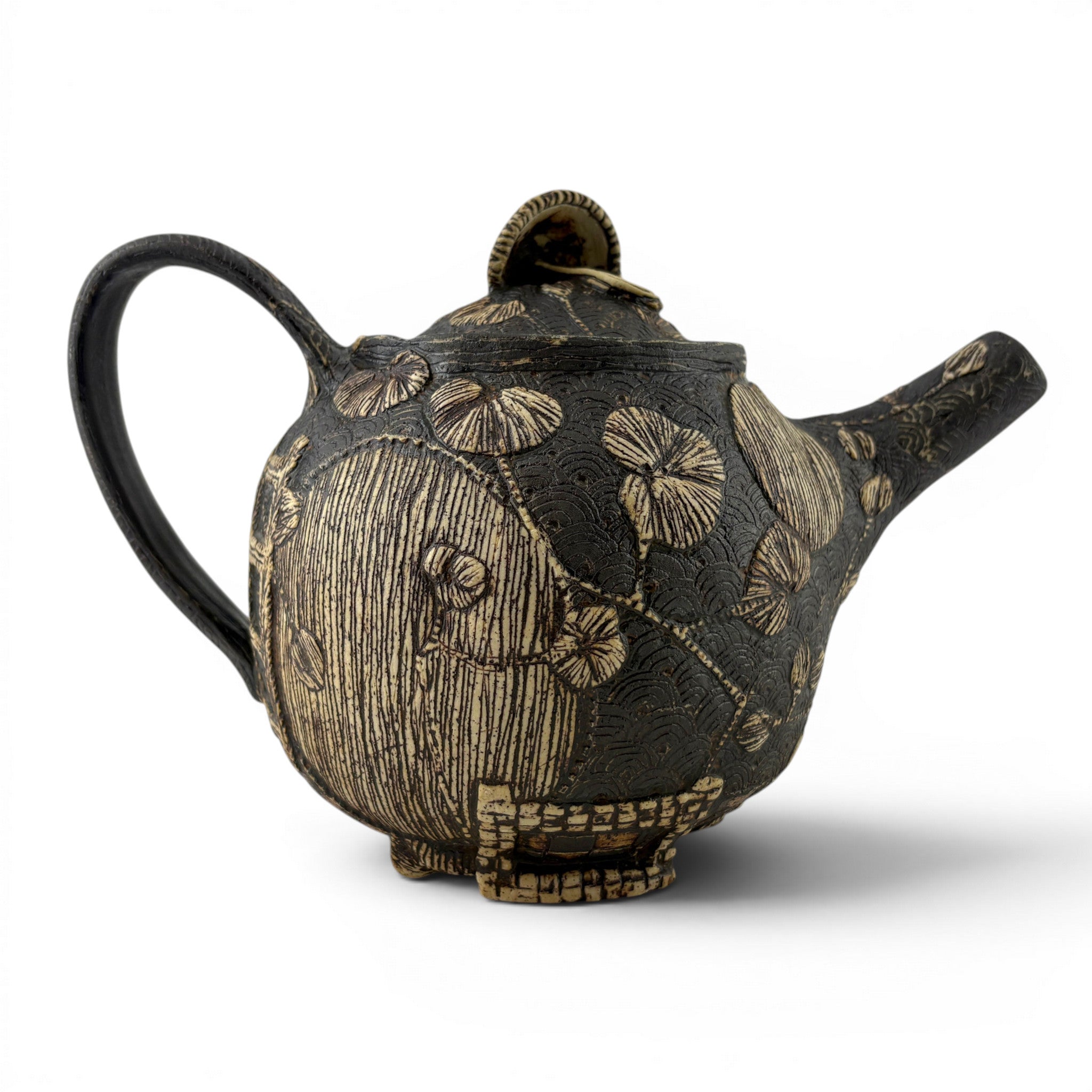 Sarah Heimann - Teapot with Striped Umbrella Knob