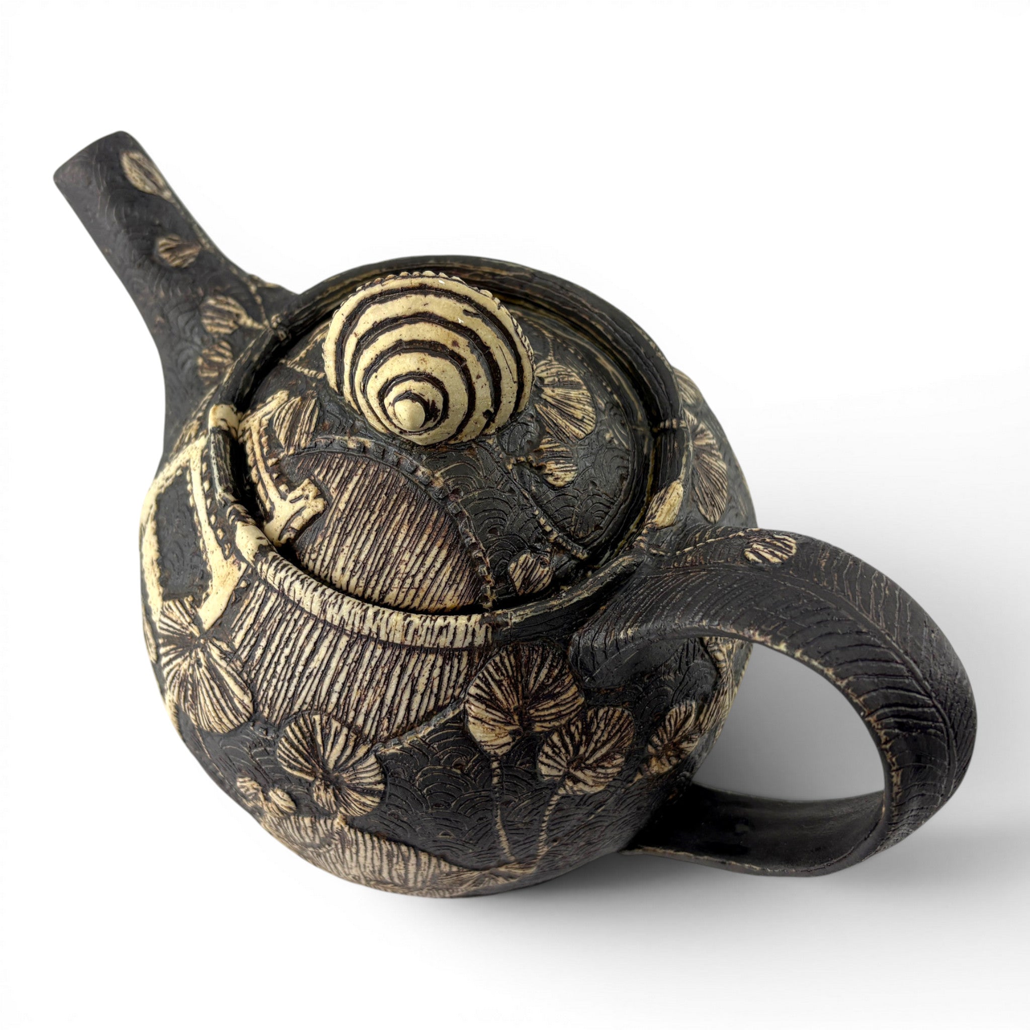 Sarah Heimann - Teapot with Striped Umbrella Knob