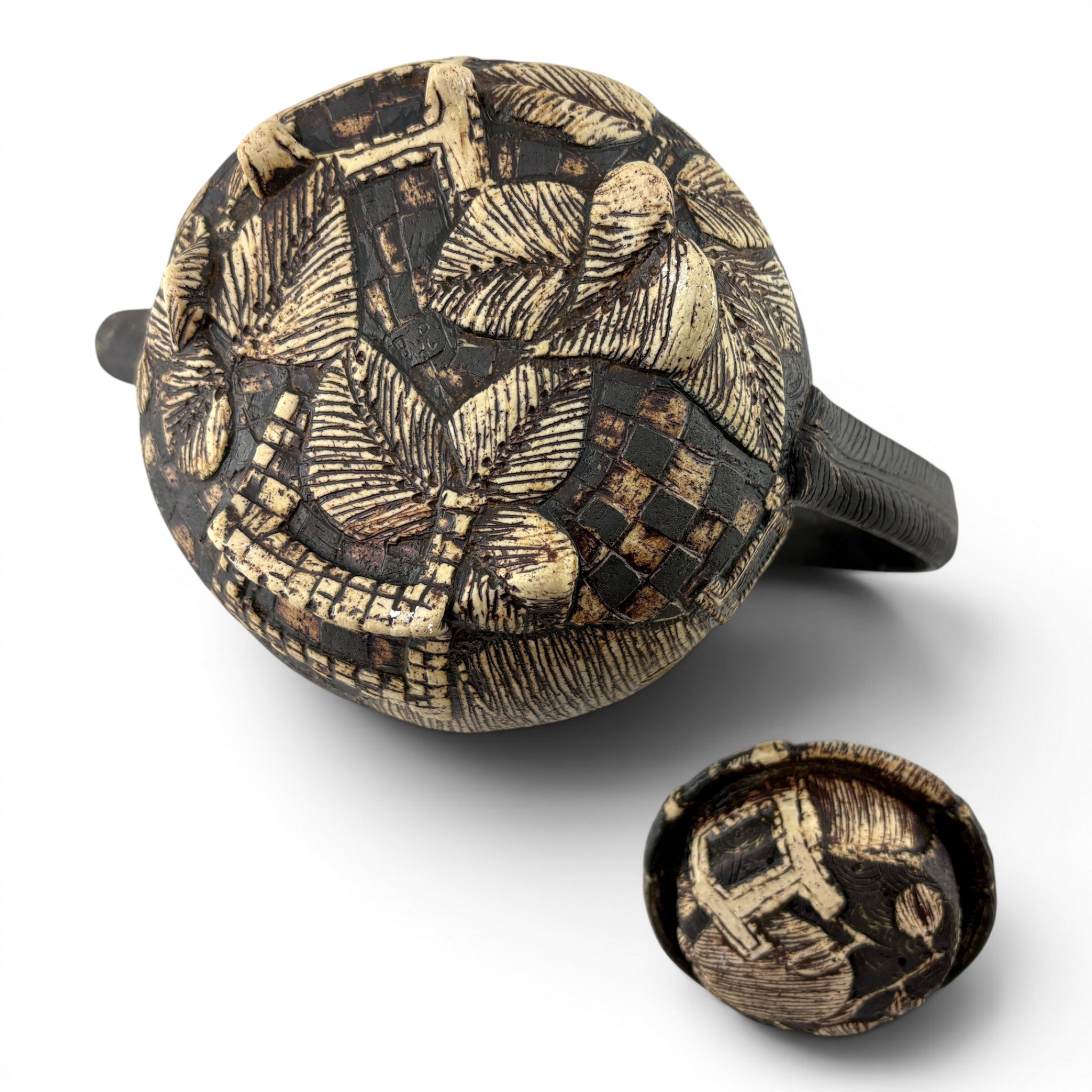 Sarah Heimann - Teapot with Striped Umbrella Knob
