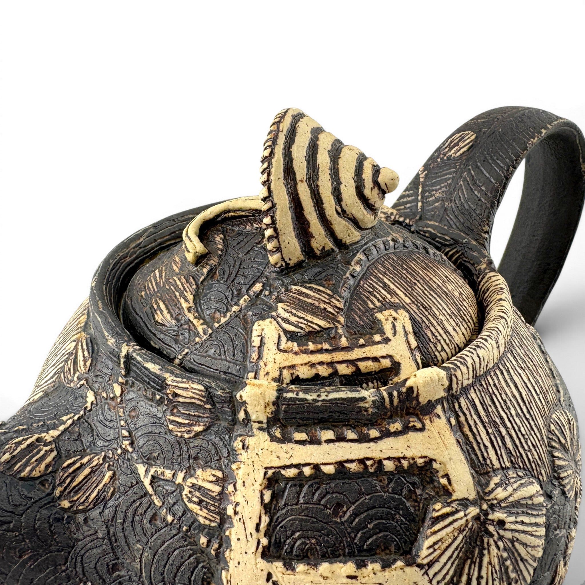 Sarah Heimann - Teapot with Striped Umbrella Knob