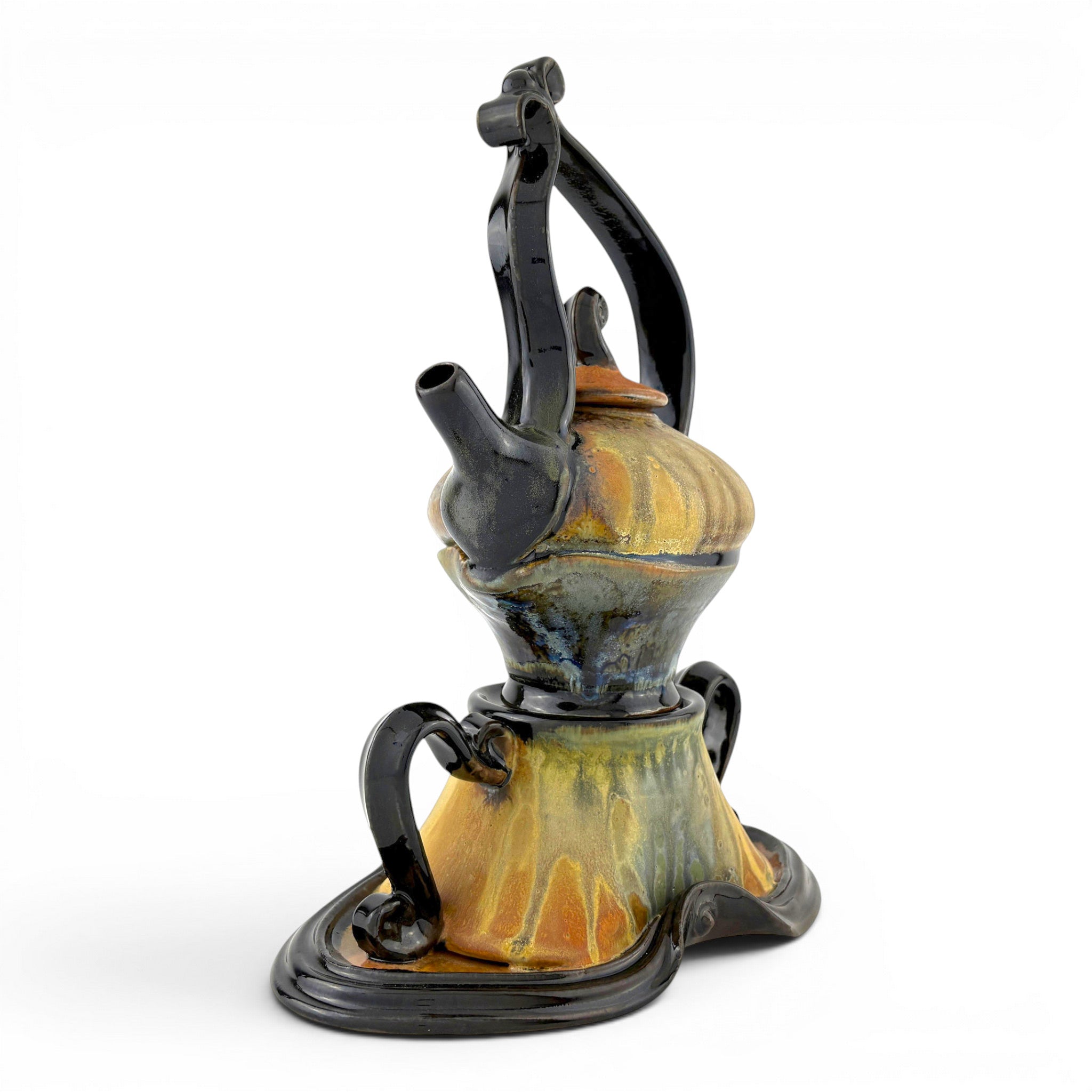 Steve Loucks - Oval Teapot on a Base with Overtop Handle