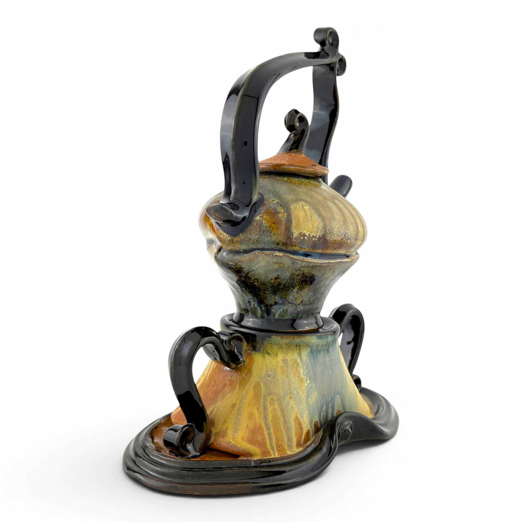 Steve Loucks - Oval Teapot on a Base with Overtop Handle