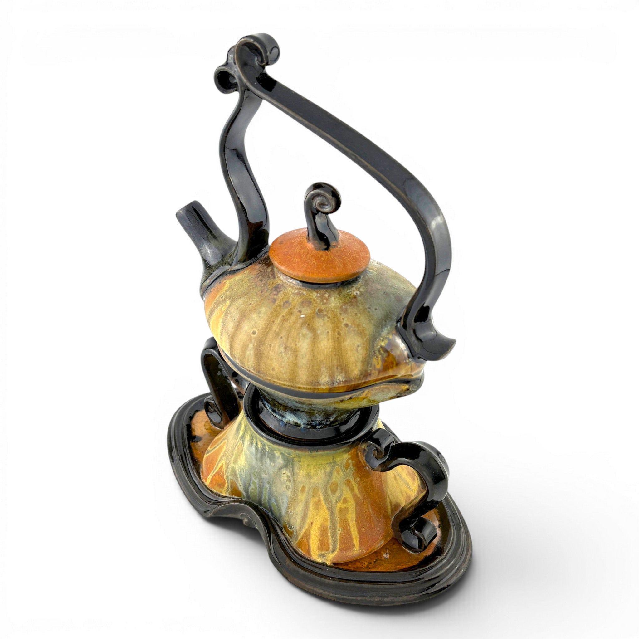 Steve Loucks - Oval Teapot on a Base with Overtop Handle