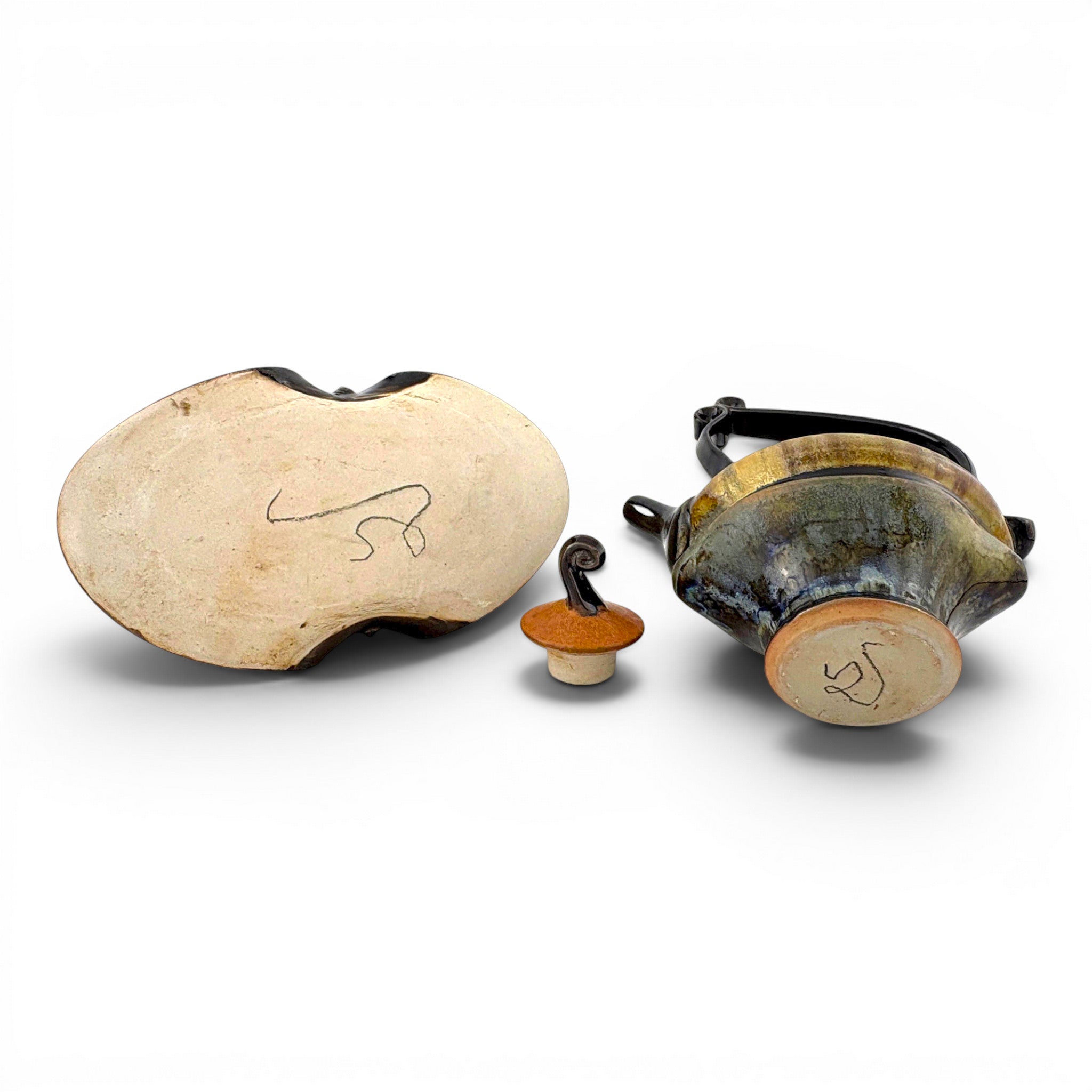 Steve Loucks - Oval Teapot on a Base with Overtop Handle