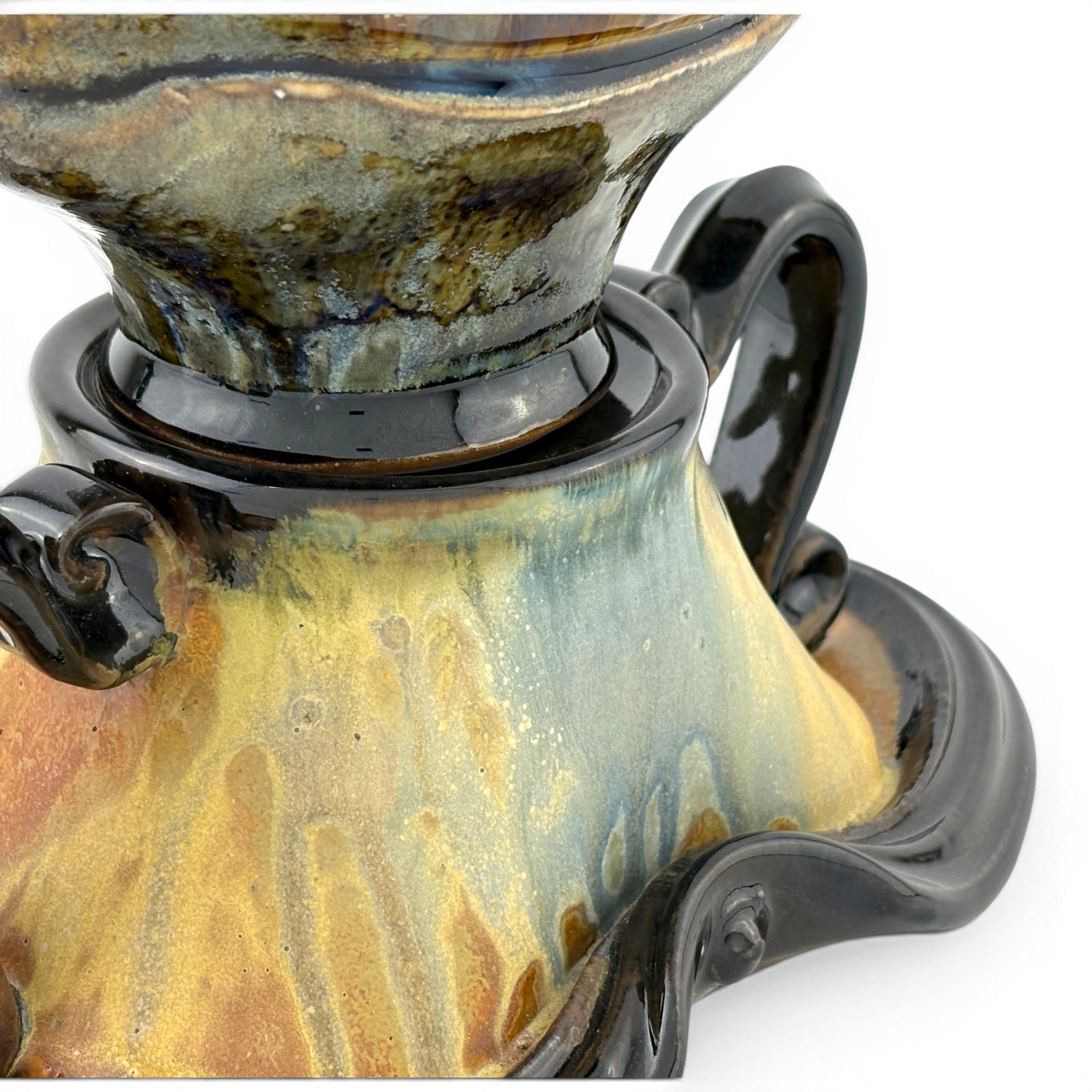 Steve Loucks - Oval Teapot on a Base with Overtop Handle