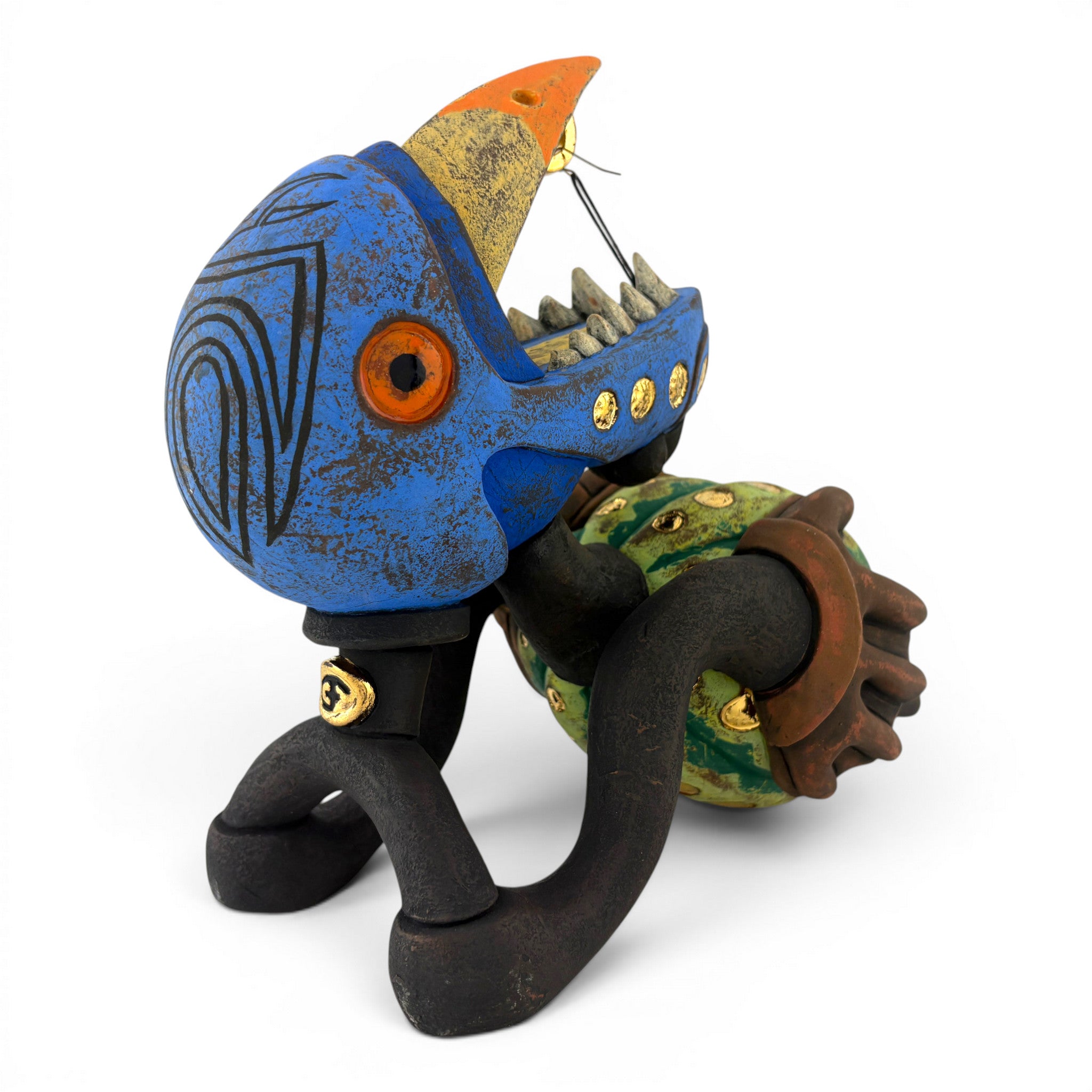 Gerard Ferrari - Raptor with Jeweled Mellon, Beak Piercings, and Tribal Markings: Orphaned Teapot