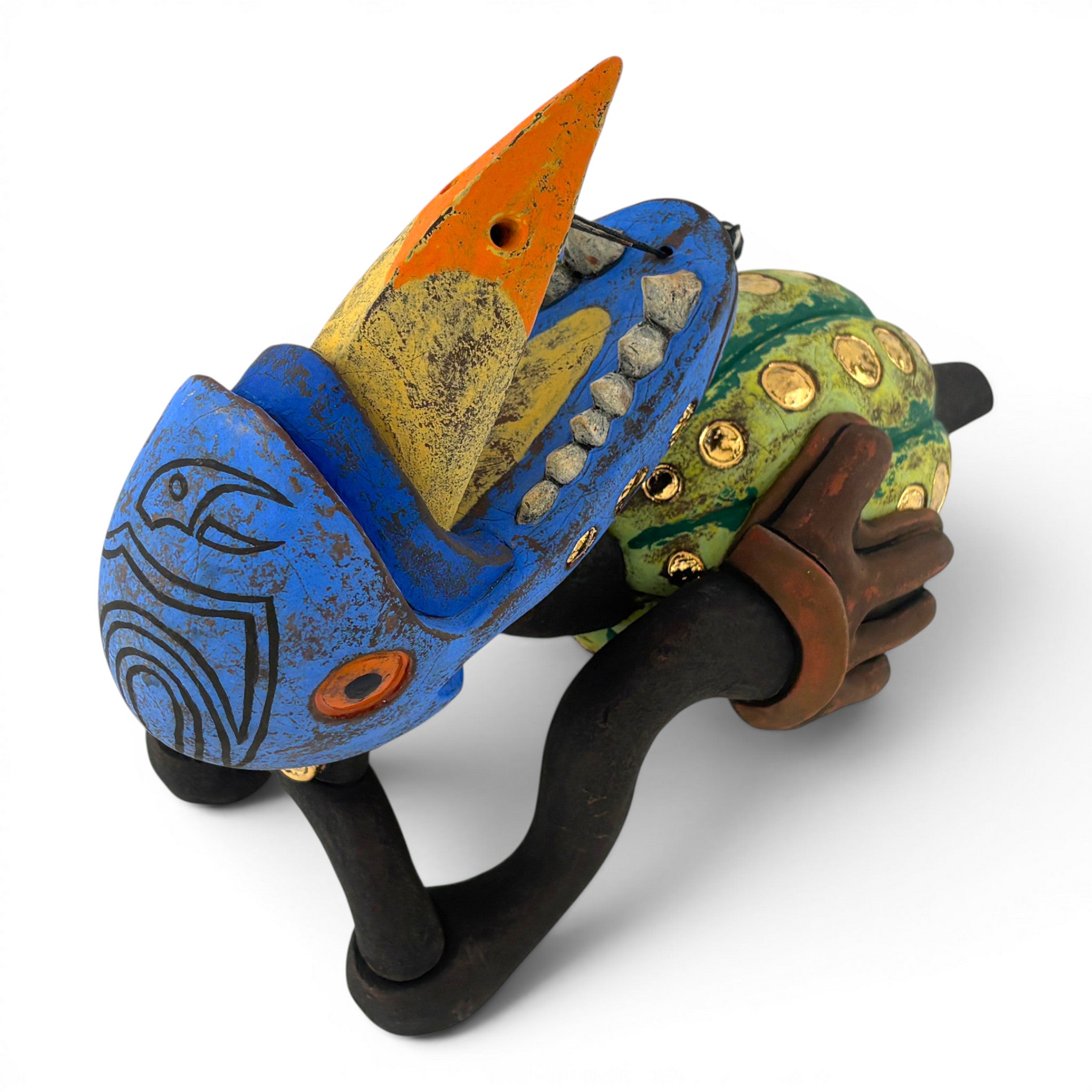 Gerard Ferrari - Raptor with Jeweled Mellon, Beak Piercings, and Tribal Markings: Orphaned Teapot
