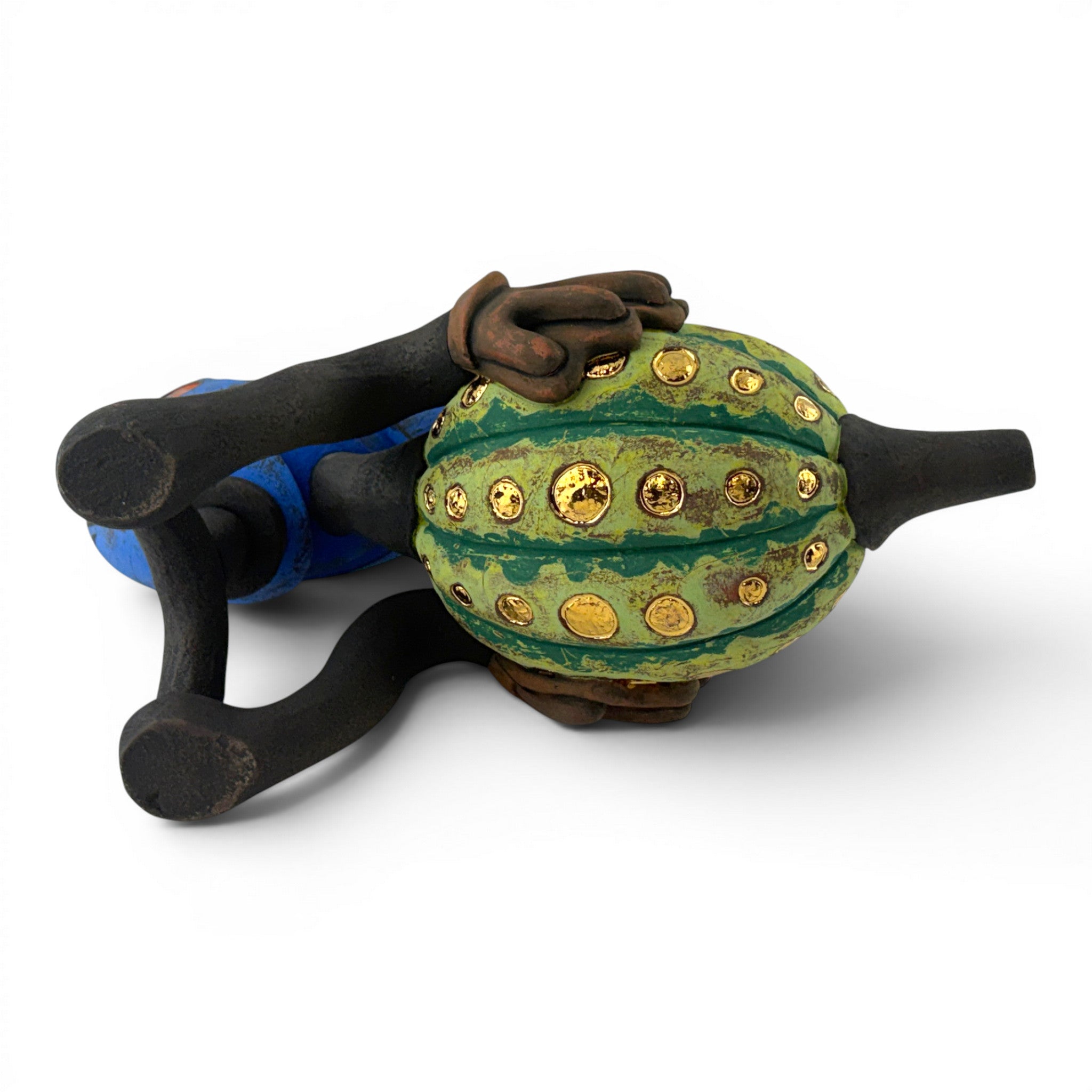 Gerard Ferrari - Raptor with Jeweled Mellon, Beak Piercings, and Tribal Markings: Orphaned Teapot