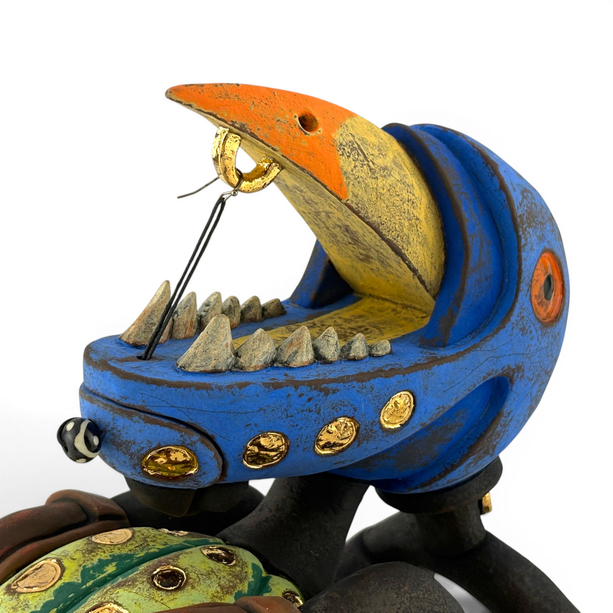Gerard Ferrari - Raptor with Jeweled Mellon, Beak Piercings, and Tribal Markings: Orphaned Teapot