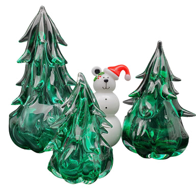 Anchor Bend Glass Large Green Holiday Glass Trees
