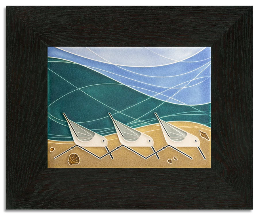Beach Birds Tile with Frame