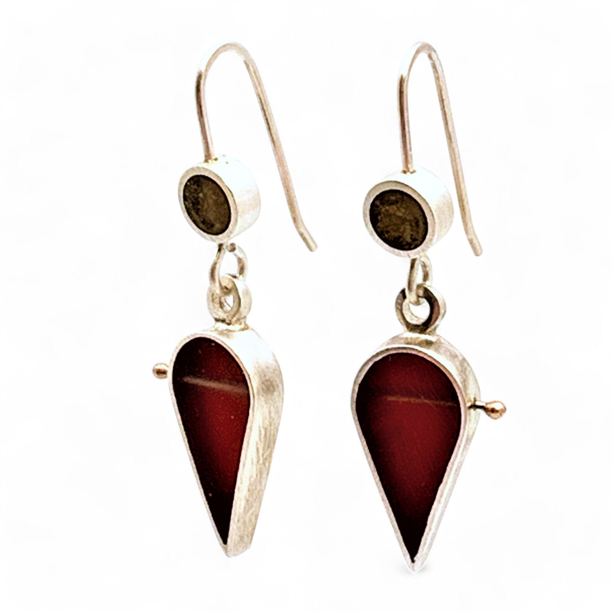 Small Teardrop Earrings -Red