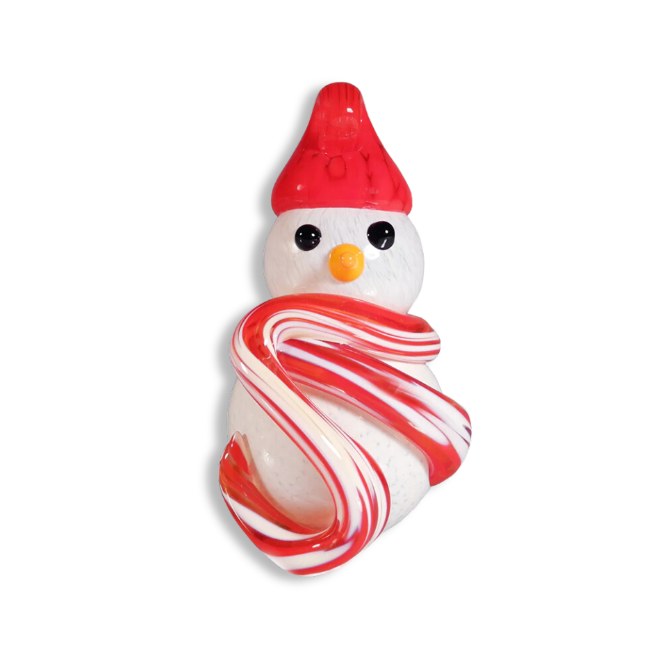 Snow Man Ornament - Red