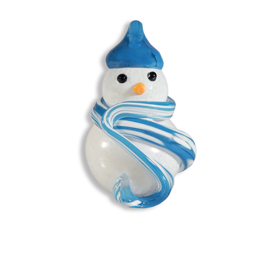 Snow Man Ornament - Light Blue