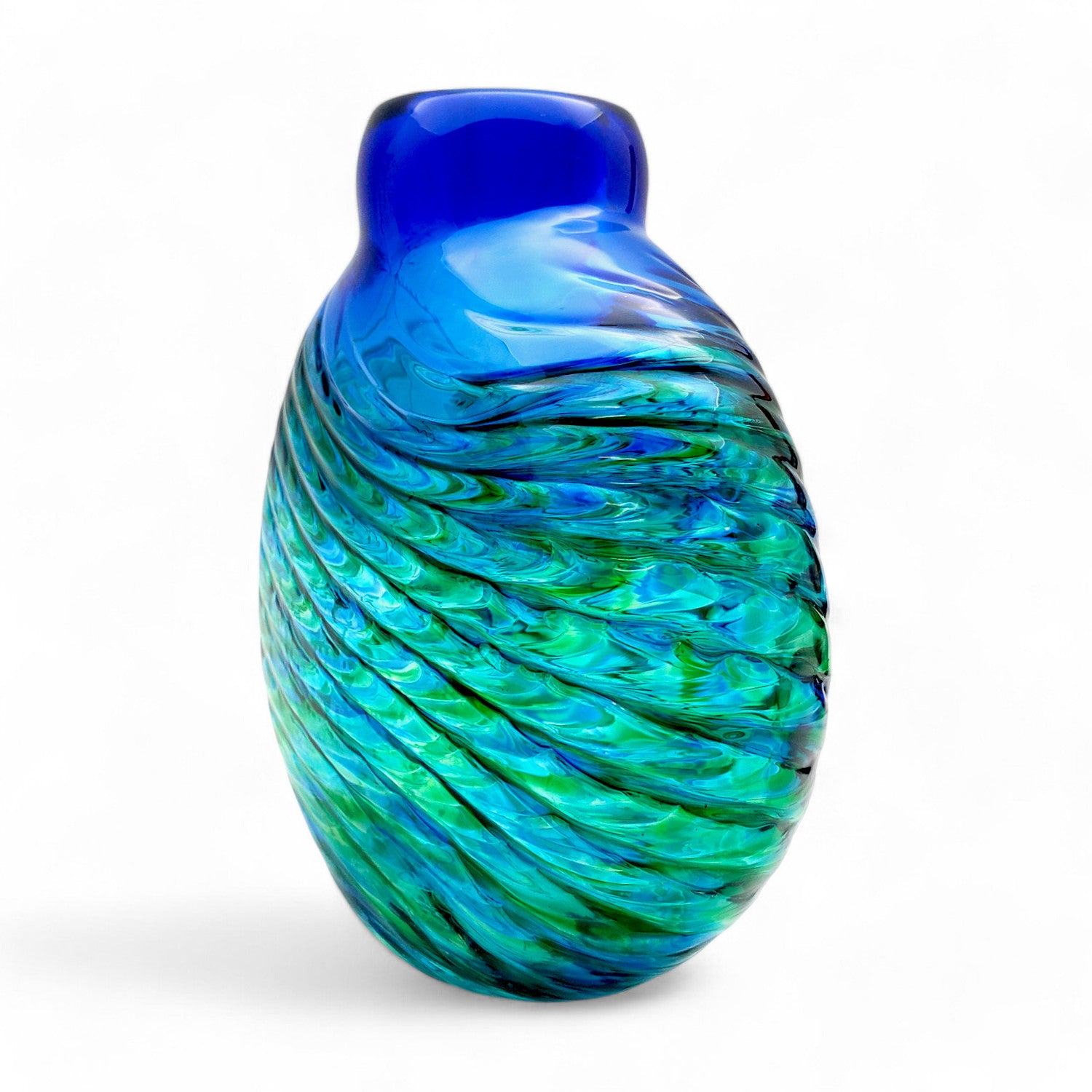 Optic Rib Flat Round Vase - Small