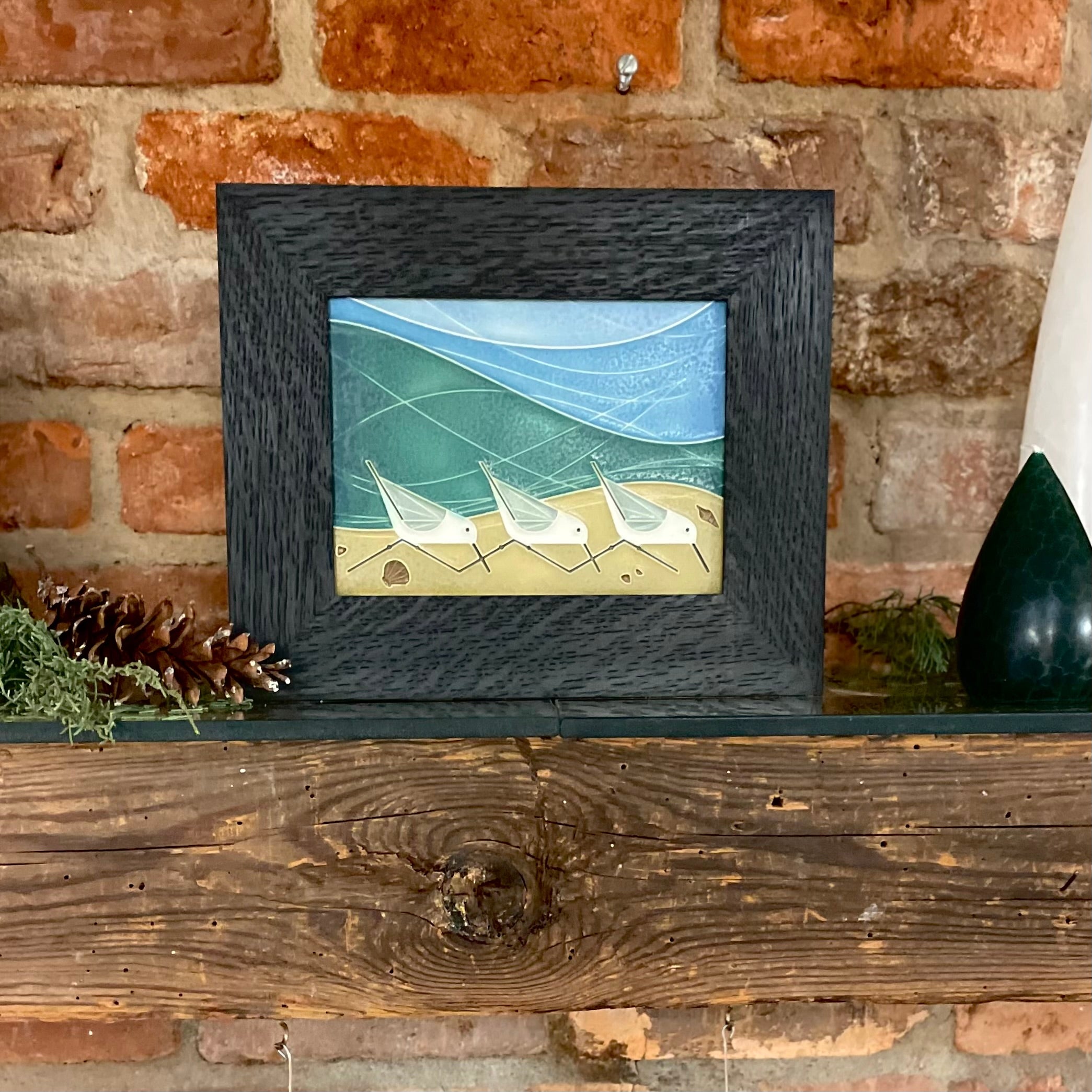 Beach Birds - Art Tile with Frame