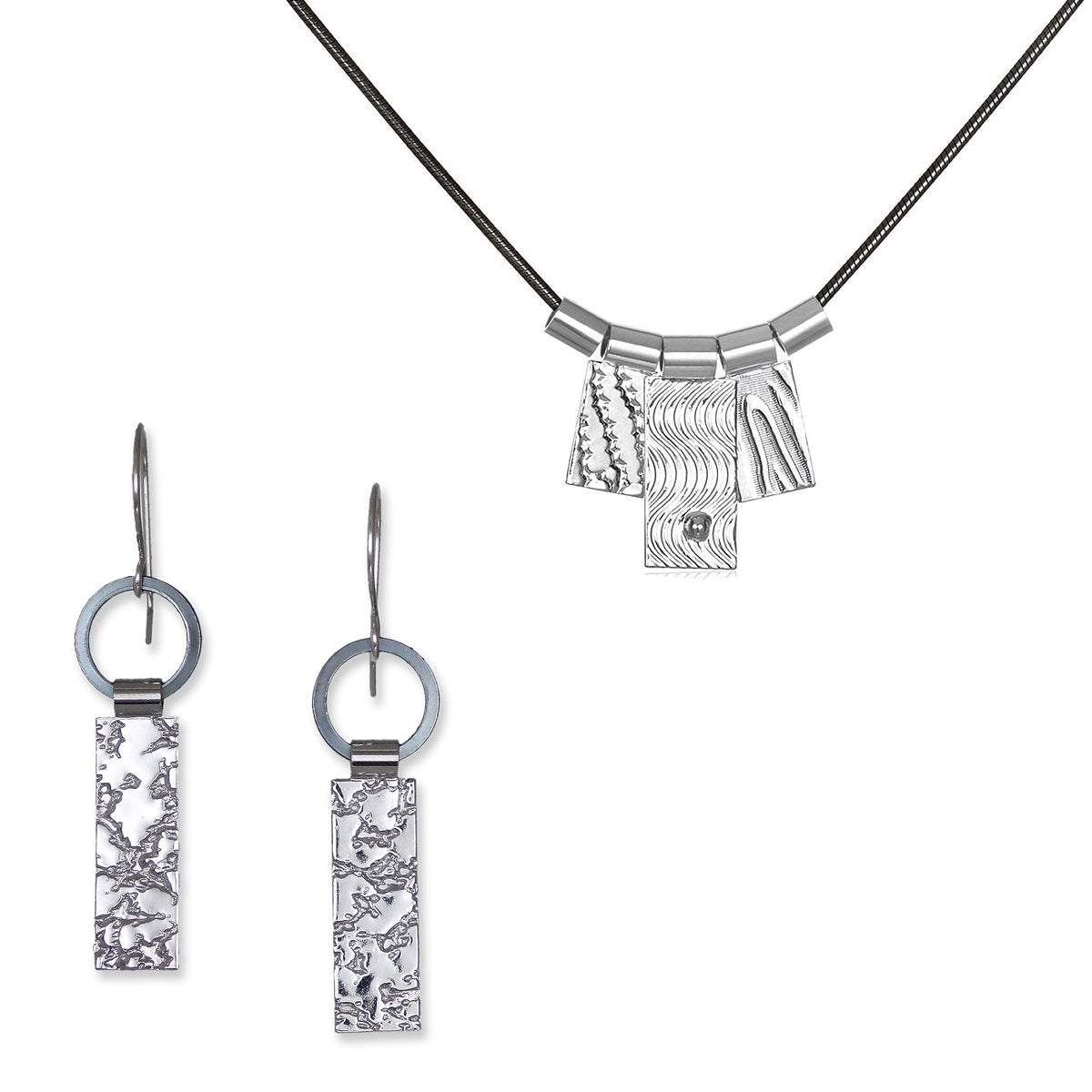 3 Tab Necklace - Silver