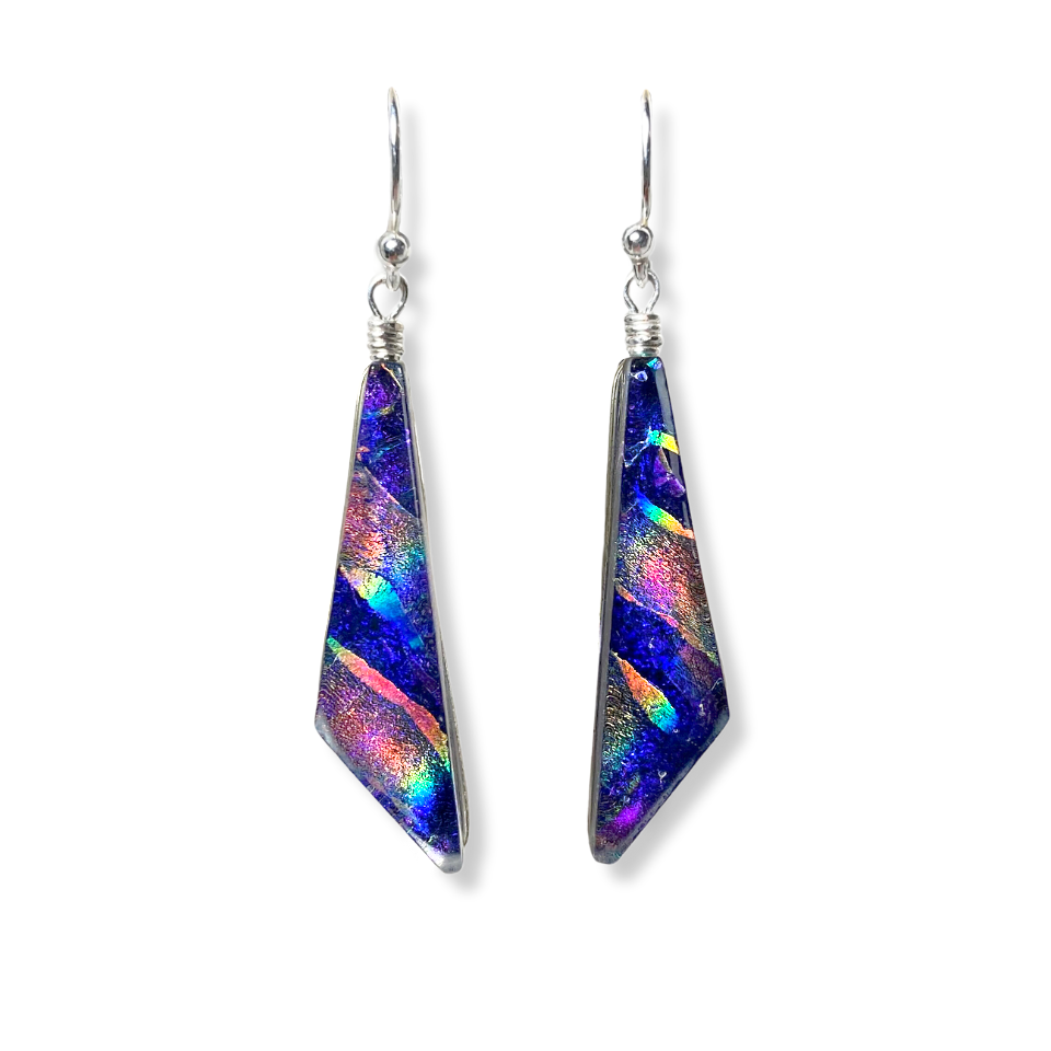 Comet Earrings - Rainbow Purple