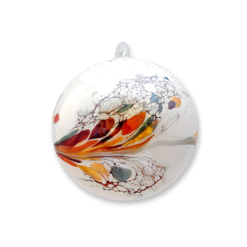 Iridescent White Ornament