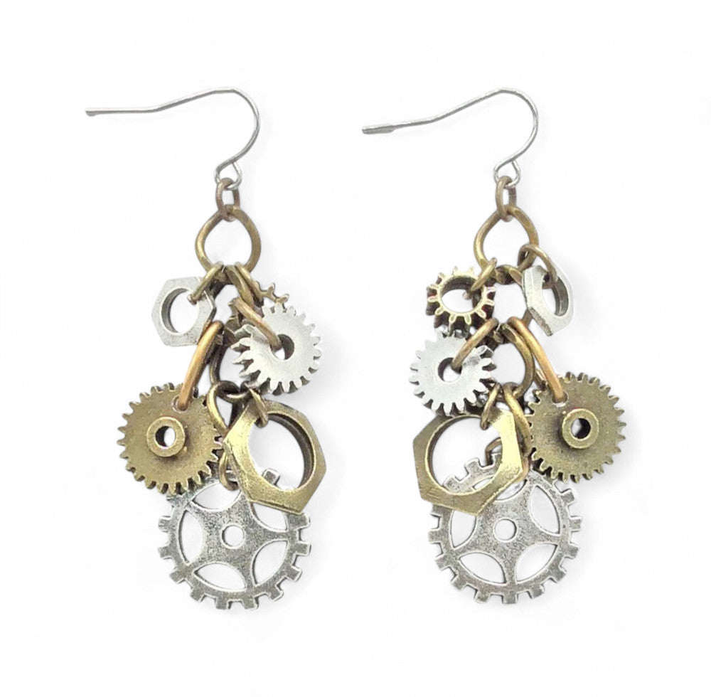 Gear Cluster Earrings