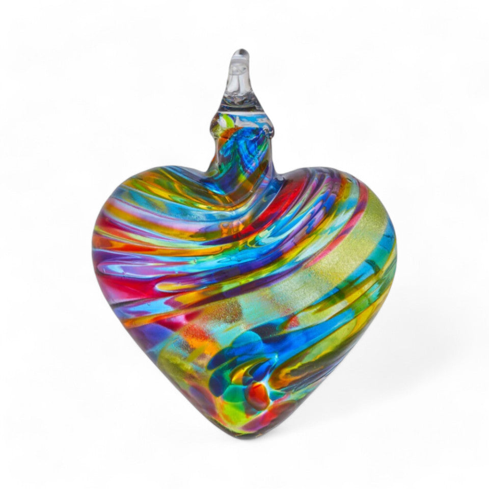 Glass Eye Studio Chameleon Glass Heart Ornament