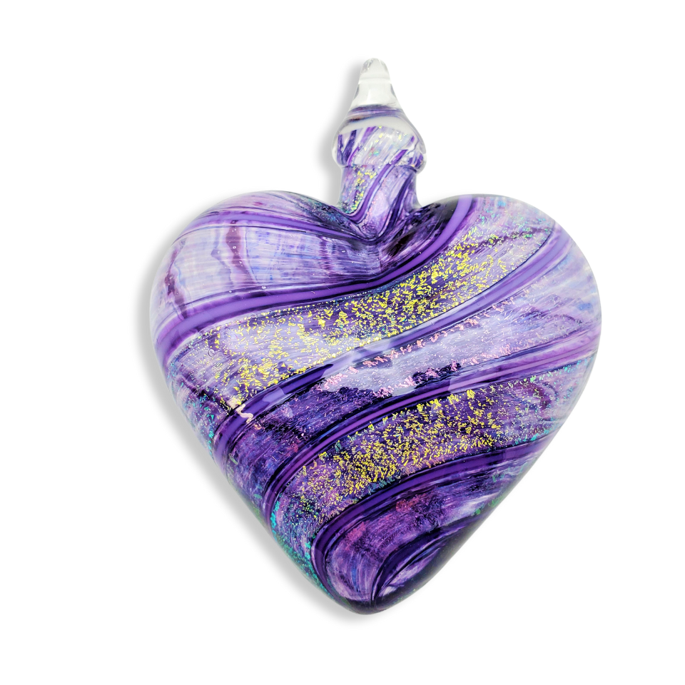 Glass Eye Studio Purple Jasmine Glass Heart