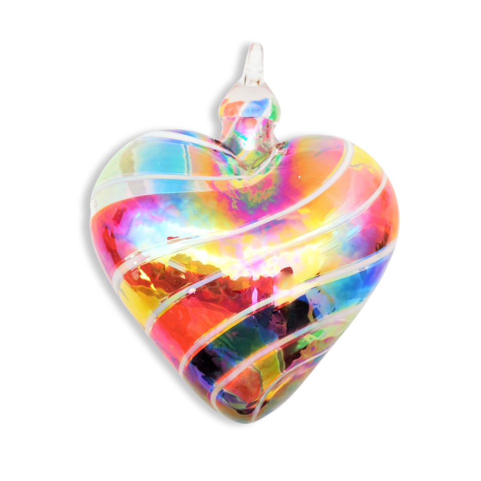 Glass Eye Studio Rainbow Glass Heart