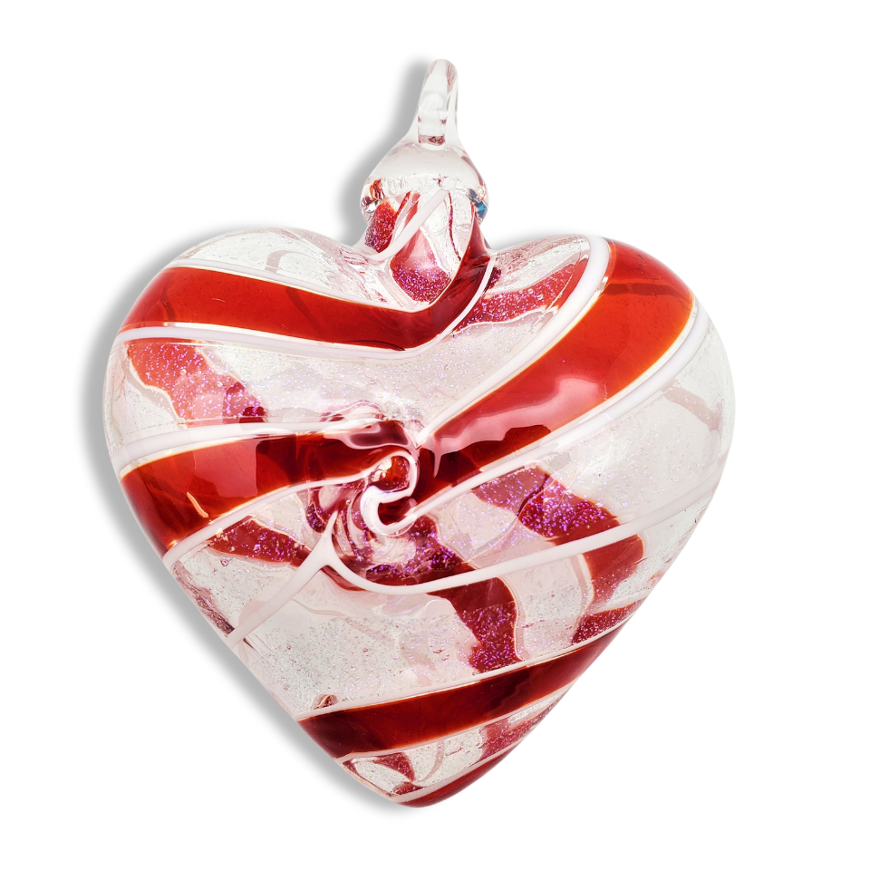 Glass Eye Studio Red Spin Glass Heart