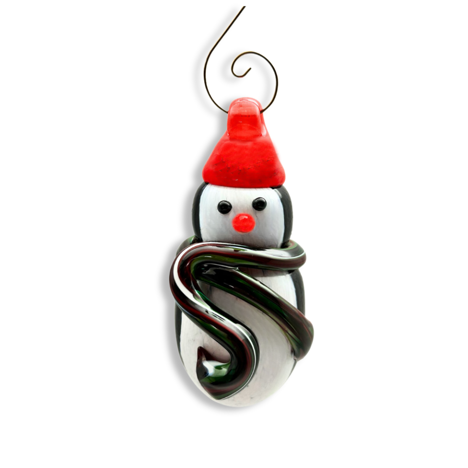 Snow Penguin Ornament - Red