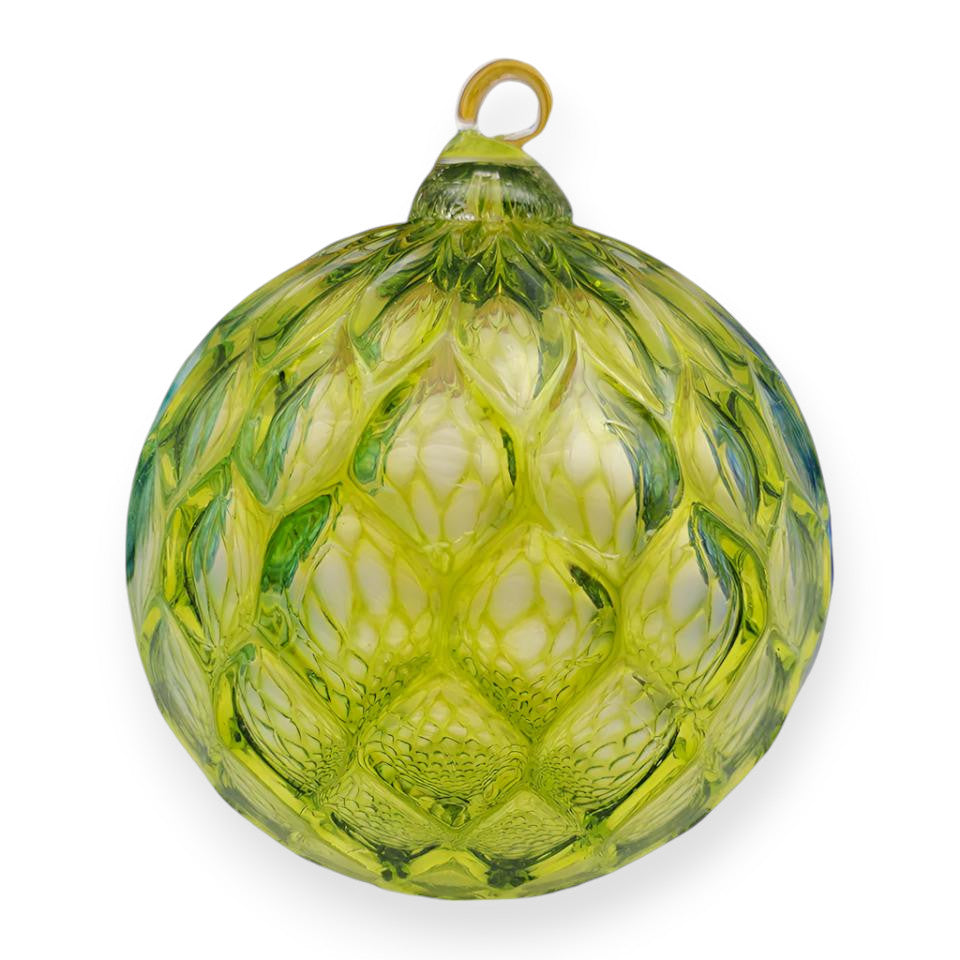 Hot Glass Alley Glass  Pineapple Ornament Lime Green