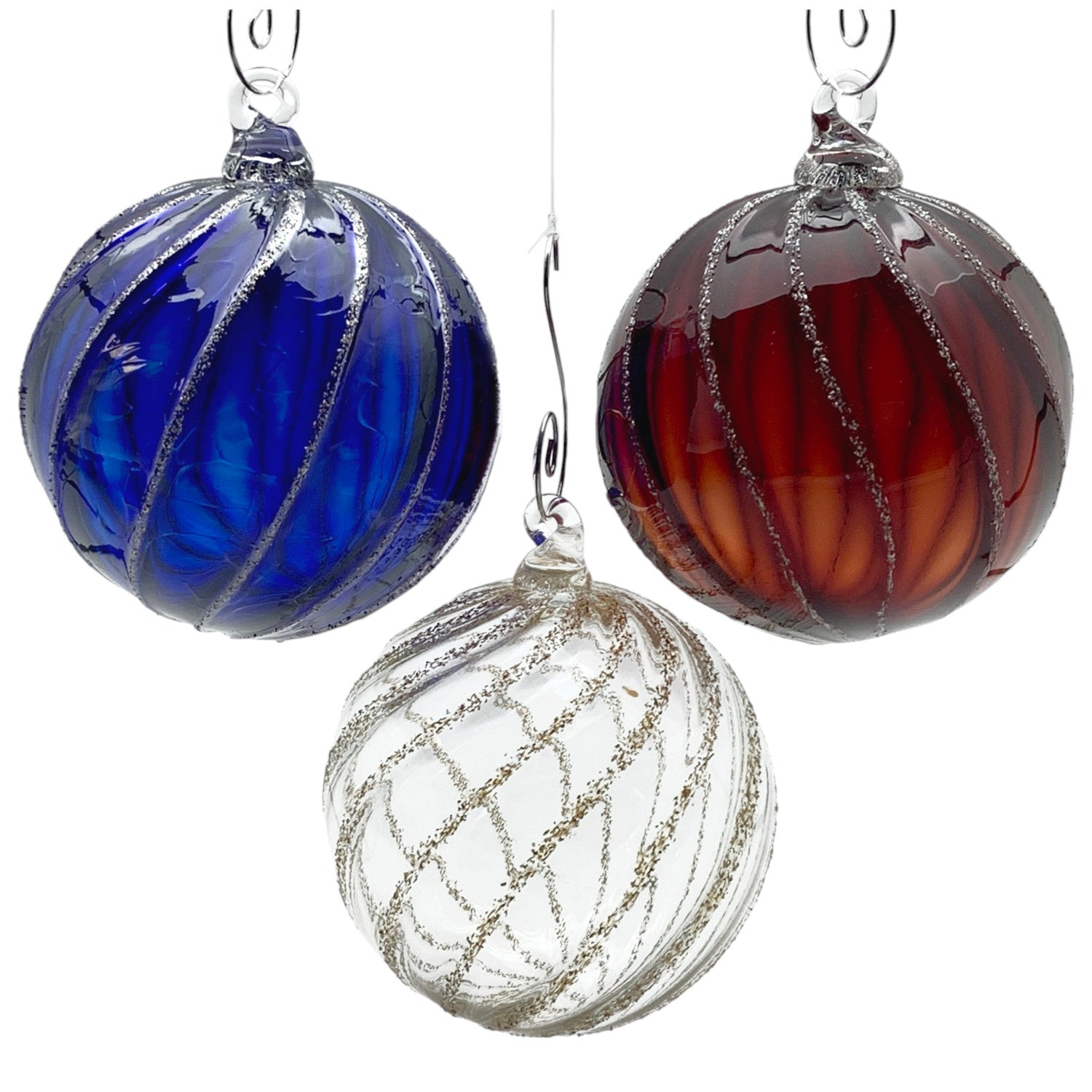 Kenny Pieper Sparkle Oranament Collection: Blue, Clear, and Red