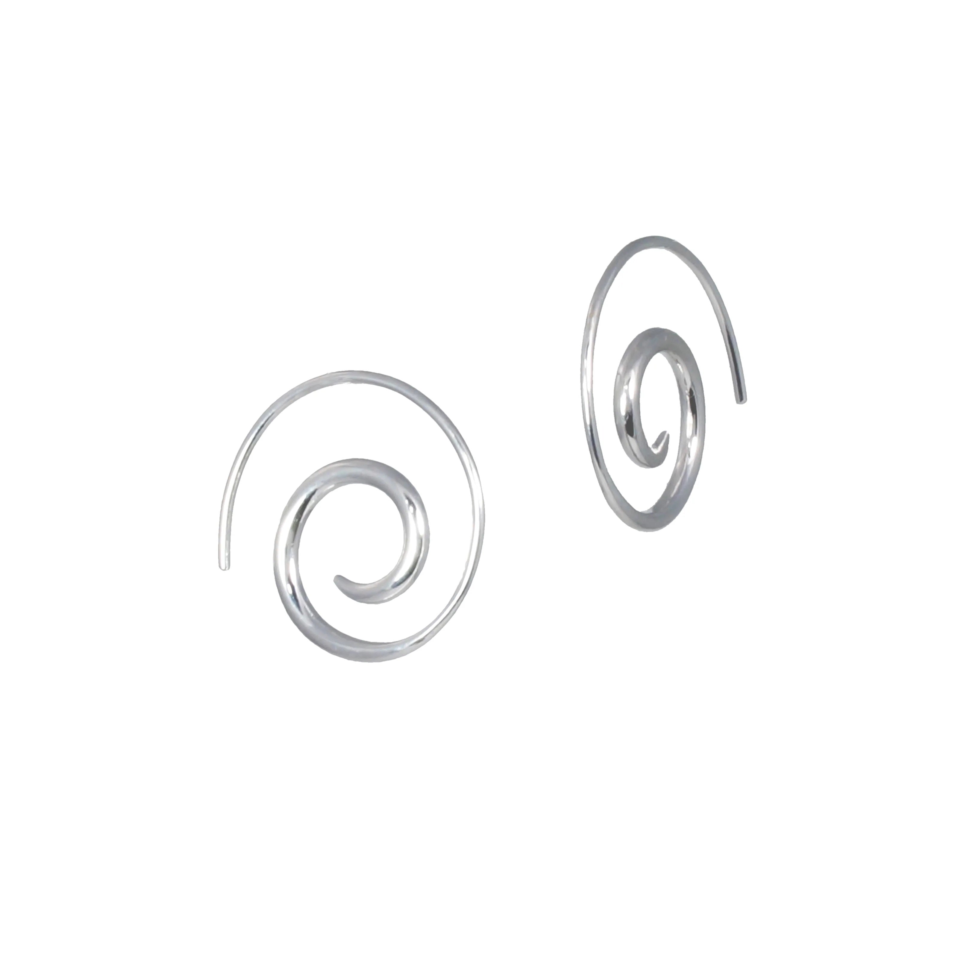 Swirl Hoops in Sterling Silver - Small